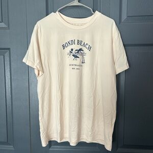 SHEIN Cream Bondi Beach T-Shirt